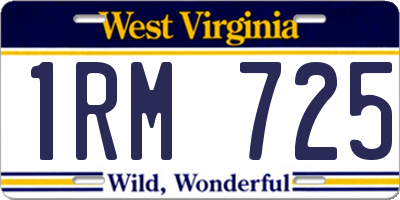 WV license plate 1RM725