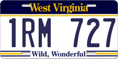 WV license plate 1RM727