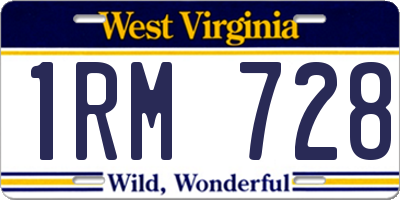 WV license plate 1RM728