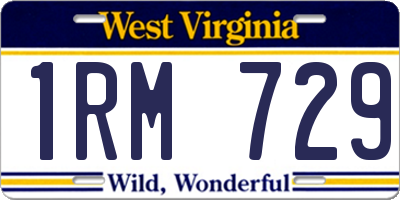 WV license plate 1RM729