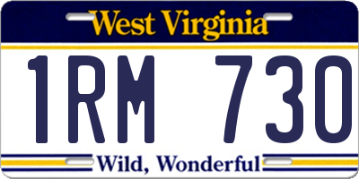 WV license plate 1RM730