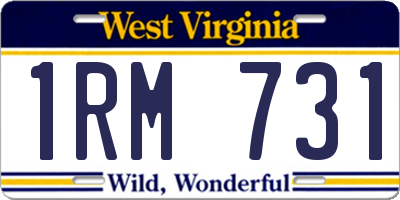 WV license plate 1RM731
