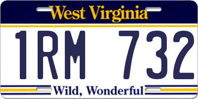 WV license plate 1RM732