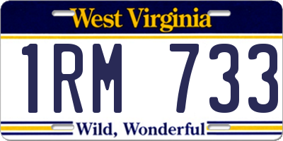 WV license plate 1RM733