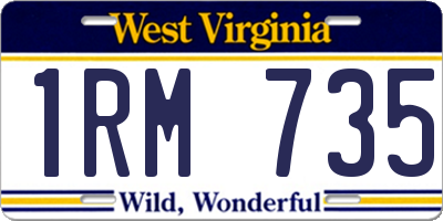 WV license plate 1RM735