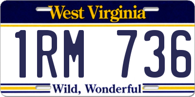WV license plate 1RM736