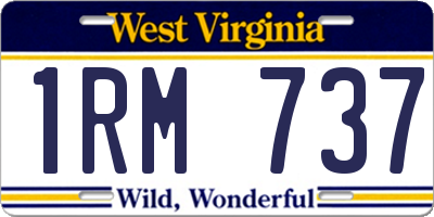 WV license plate 1RM737