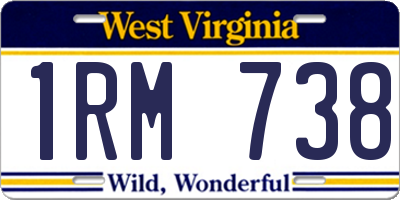 WV license plate 1RM738