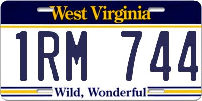 WV license plate 1RM744