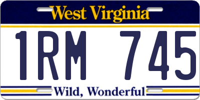 WV license plate 1RM745