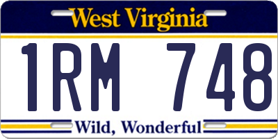 WV license plate 1RM748