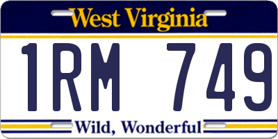 WV license plate 1RM749