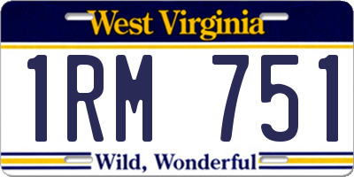 WV license plate 1RM751