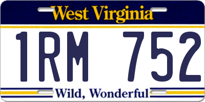 WV license plate 1RM752