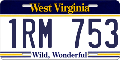 WV license plate 1RM753