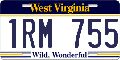 WV license plate 1RM755
