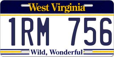 WV license plate 1RM756