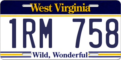 WV license plate 1RM758