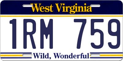 WV license plate 1RM759