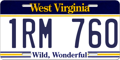 WV license plate 1RM760