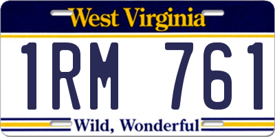 WV license plate 1RM761