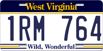 WV license plate 1RM764