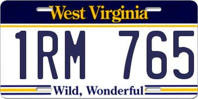 WV license plate 1RM765