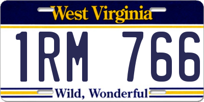 WV license plate 1RM766