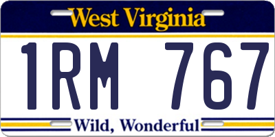 WV license plate 1RM767
