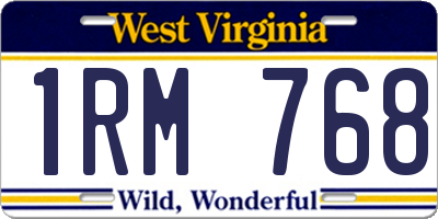 WV license plate 1RM768