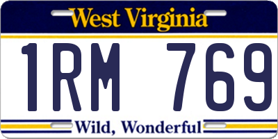 WV license plate 1RM769