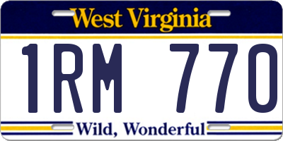 WV license plate 1RM770