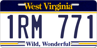 WV license plate 1RM771