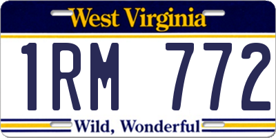WV license plate 1RM772