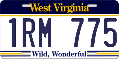 WV license plate 1RM775