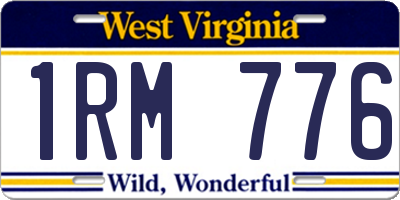 WV license plate 1RM776