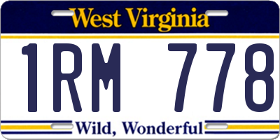 WV license plate 1RM778