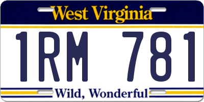 WV license plate 1RM781
