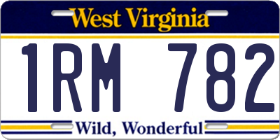 WV license plate 1RM782