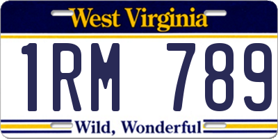 WV license plate 1RM789