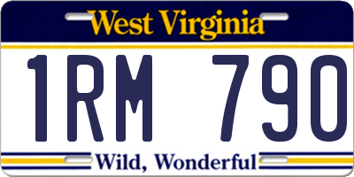 WV license plate 1RM790