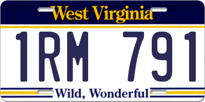 WV license plate 1RM791