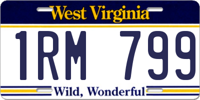 WV license plate 1RM799