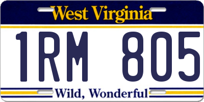 WV license plate 1RM805