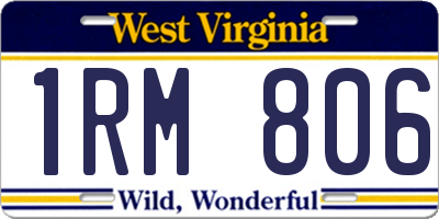 WV license plate 1RM806