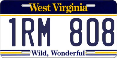 WV license plate 1RM808