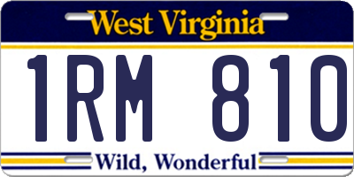 WV license plate 1RM810