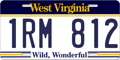 WV license plate 1RM812