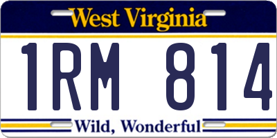 WV license plate 1RM814