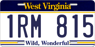 WV license plate 1RM815